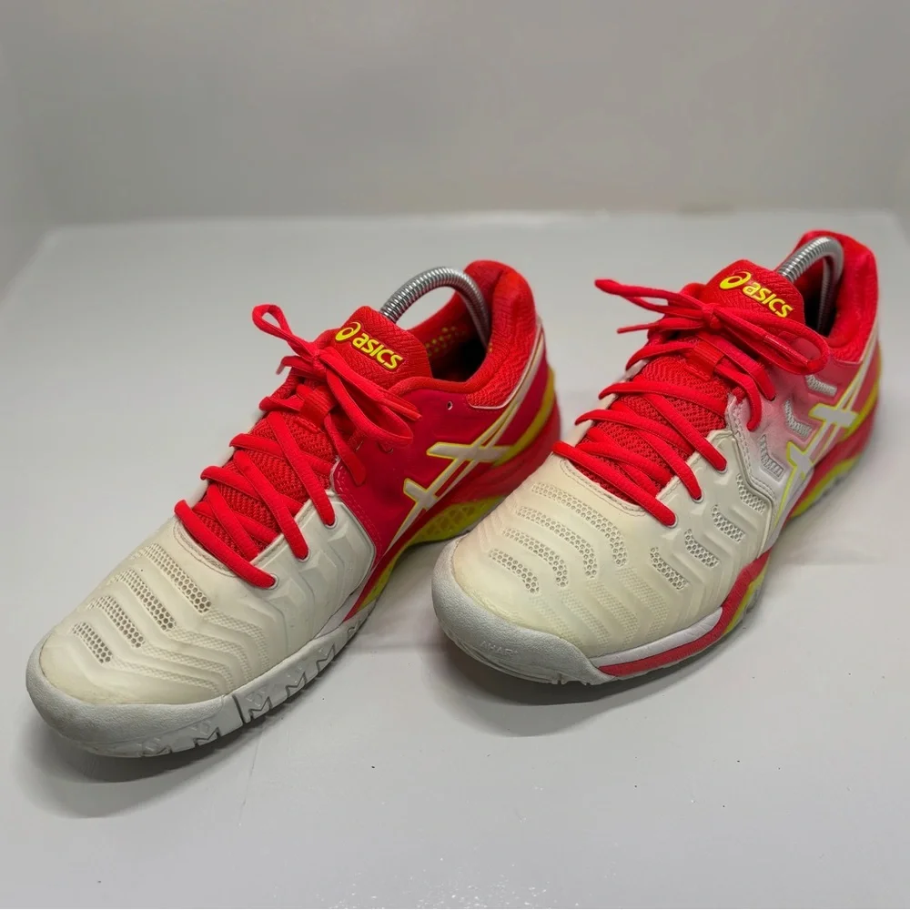ASICS Gel-Resolution 7 Women’s 9.5 Tennis Shoes Red Pink White Athletic Sneakers - Picture 2 of 13
